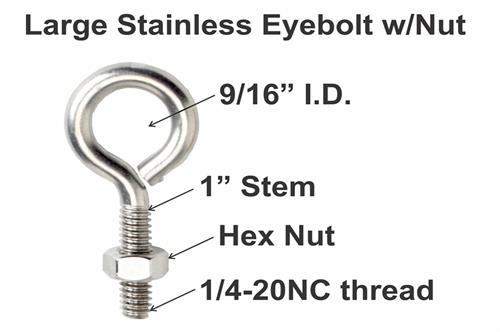 Large Eye bolt with nut specs