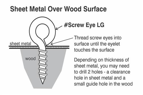 large screw eye sheet metal