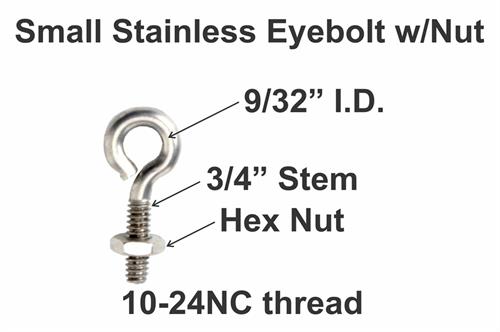 small stainless eye bolt specs