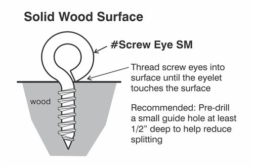 small stainless screw eye install diagram