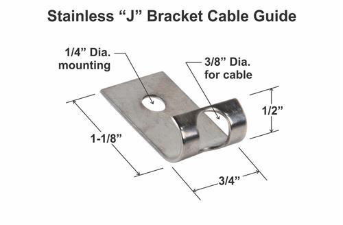 Stainless J Bracket with Dimensions