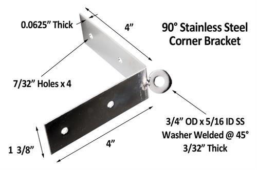 Stainless Outside Corner Bracket