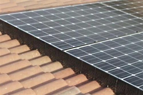 Solatrim Solar Panel Protection on a Barrel Tile Roof