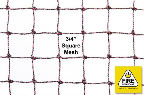 Fire retardant netting 3/4