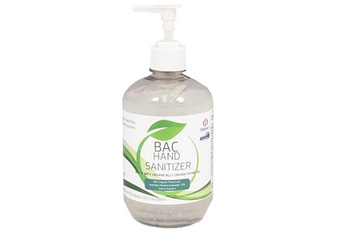 BAC Hand Sanitizer on white background