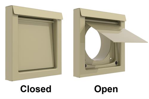 Image showing Dryer Wall Vent open and closed positions