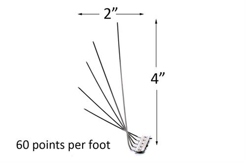 Nixalite Model H dimensions 60 points per foot